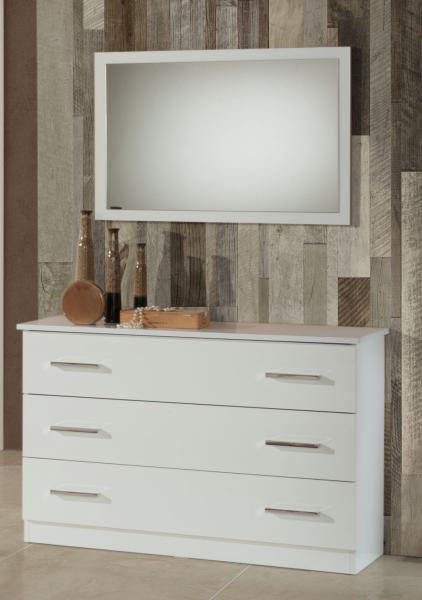 Product photograph of Simona White Italian 3 Drawer Dresser from Choice Furniture Superstore.